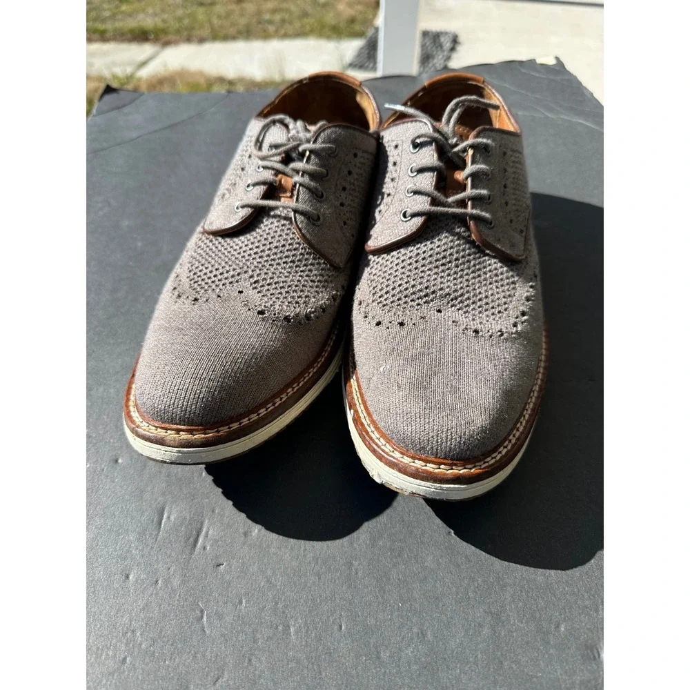 Johnston & Murphy McGuffey Knit Wingtip Oxford Grey Mens 9.5M 20-5368‎